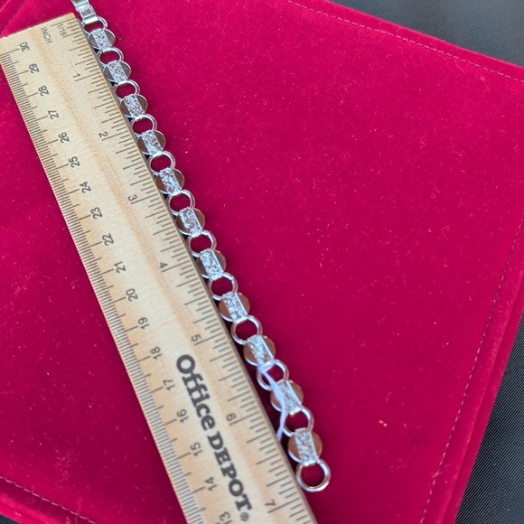 Sarah Coventry Silver Tone Flower Garden Link Bracelet - Picture 3 of 8